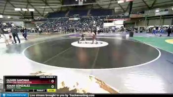 56 lbs Cons. Round 3 - Oliver Santana, Moses Lake Wrestling Club vs Isaiah Gonzalez, Auburn A-Team