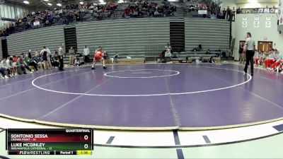 138 lbs Quarterfinals (8 Team) - Luke McGinley, Indianapolis Cathedral vs Sontonio Sessa, Crown Point