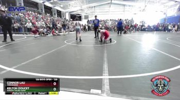120 lbs Champ. Round 1 - Kelton Doucet, Kansas Young Guns vs Connor Lau, Tonganoxie