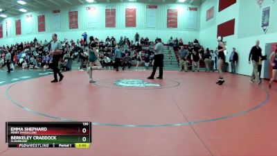 130 lbs Semifinal - Emma Shephard, Perry (Massillon) vs Berkeley Craddock, Cloverleaf