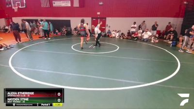 152 lbs Round 2 (8 Team) - Hayden Stine, Best Trained vs Alexa Etheridge, Spartan Mat Club