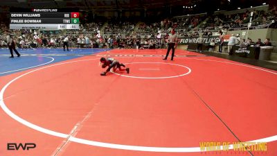 43 lbs Round Of 16 - Devin Williams, Red Cobra Westling Academy vs Finlee Bowman, Team Tulsa Wrestling Club