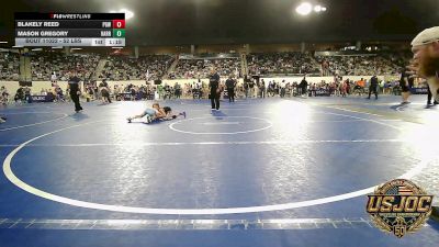 52 lbs Quarterfinal - Blakely Reed, Proving Grounds Wrestling vs Mason Gregory, Harrah Little League Wrestling