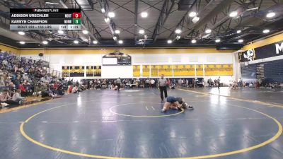 155 lbs Semifinal - Addison Urschler, North Allegheny vs Karsyn Champion, Norwin