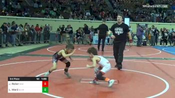 52 lbs 3rd Place - Jaxon Roller, R.A.W. vs Lane Ward, Blackwell Wrestling Club