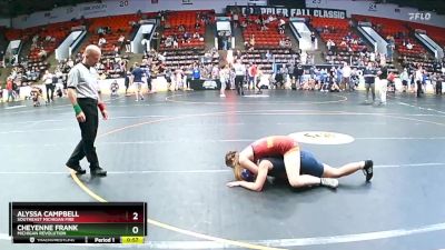 110 lbs Quarterfinal - Alyssa Campbell, SouthEast Michigan Fire vs Cheyenne Frank, Michigan Revolution