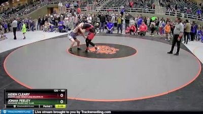 160 lbs Round 4 - Aiden Cleary, Knappa Kids Wrestling/Knappa M vs Jonah Feeley, McKenzie River Mat Club