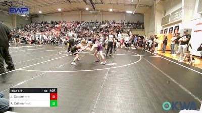 70 lbs Quarterfinal - James Cooper, Bristow Youth Wrestling vs Aaron Collins, Verdigris Youth Wrestling