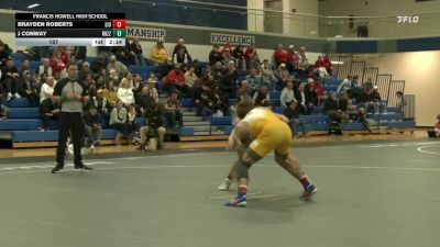 157 lbs Finals (2 Team) - Brayden Roberts, LIU vs J Conway, Missouri