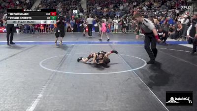 40 lbs 5th Place Match - Pryor Roberts, Clay County vs Ryker Miller, Paola