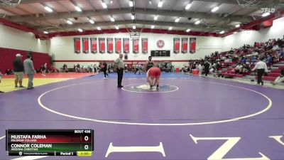 285 lbs Cons. Semi - Connor Coleman, Arizona Christian vs Mustafa Farha, Palomar College