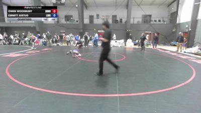 U10 FK - 71 lbs Quarters - Owen Woodbury, South West Washington Wrestling Club vs Emmitt Justus, Lake Stevens Wrestling Club
