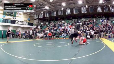 144 lbs Champ. Round 2 - Garrison Weisner, Clay vs Bentley Ruck, Wapakoneta High School