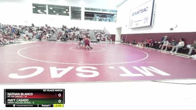 197 lbs Finals (2 Team) - Matt Casado, Sierra College (White) vs Nathan Blanco, Mt. SAC (White)