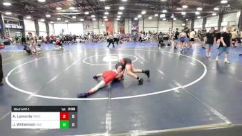 106 lbs Rr Rnd 1 - Angelo Lomonte, Camp Reynolds Wrestling Club vs Justin Williamson, Indiana Outlaws White