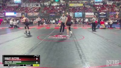 G - 152 lbs Quarterfinal - Hailey Sutton, Florence-Carlton (Girls) vs Payton Johnson, Manhattan (Girls)