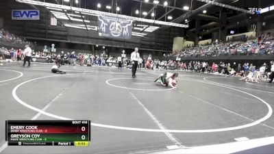 100 lbs Quarterfinal - Greyson Coy, Maize Wrestling Club vs Emery Cook, Derby Wrestling Club