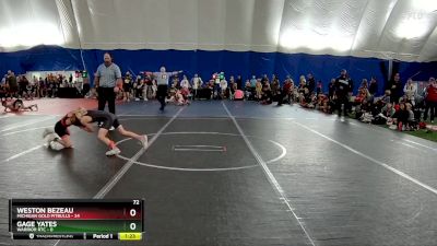 72 lbs Round 1 (6 Team) - Weston Bezeau, Michigan Gold Pitbulls vs Gage Yates, Warrior RTC