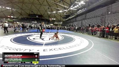 53-55 lbs Round 1 - Jackson Coleman, Twin City Wrestling Club vs Draycen Barajas, Moses Lake Wrestling Club