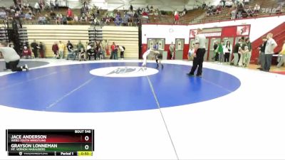 52-57 lbs Cons. Round 1 - Jace Anderson, WEBO Youth Wrestling vs Grayson Lonneman, Mt. Vernon Marauders