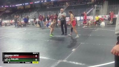 W 100 lbs Round 3 (4 Team) - Layla Phillips, Iowa vs Arianna Ortiz, Kansas