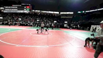 55 lbs Champ. Round 1 - Madilyn Bauman, KAWA vs Declan Overton, GFF3