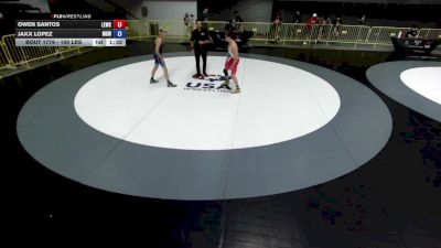100 lbs Champ. Round 2 - Owen Santos, Livermore Elite Wrestling Club vs Jaxx Lopez, Monster Garage Wrestling
