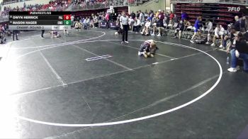 90 lbs Champ. Round 2 - Owyn Herrick, Palmer vs Mason Hager, Cambridge Wrestling Club