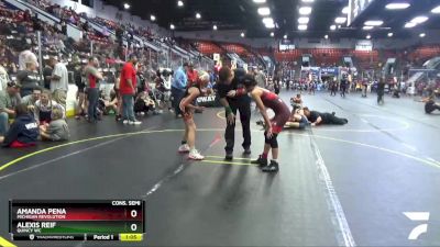 86 lbs Cons. Semi - Alexis Reif, Quincy WC vs Amanda Pena, Michigan Revolution