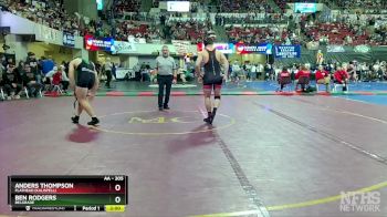 AA - 205 lbs Quarterfinal - Anders Thompson, Flathead (Kalispell) vs Ben Rodgers, Belgrade