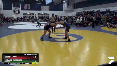 157 lbs Quarterfinal - Xingyu Chen, Los Osos vs Malachi Alatorre, Western