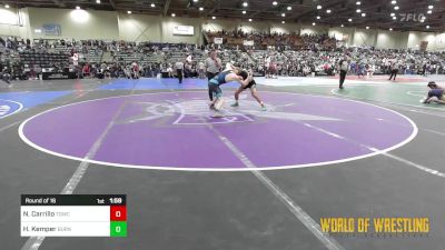 152 lbs Round Of 16 - Nathaniel Carrillo, Top Dog Wrestling Club vs Hunter Kemper, Burns Oregon