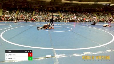 100 lbs Round Of 32 - Jett Greer, Shelton Wrestling Academy vs Jace Metz, USA Mat Club