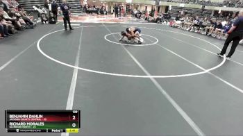 139 lbs Round 2 (4 Team) - Benjamin Dahlin, Jackson County Central vs Richard Morales, Glenbard North