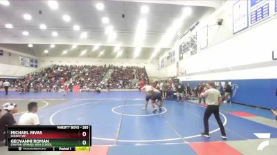 285 lbs Champ. Round 1 - Geovanni Roman, Canyon Springs High School vs Michael Rivas, Legacy WC