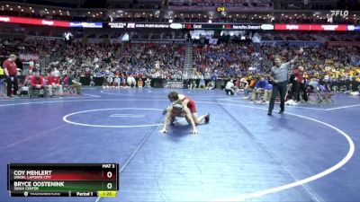 2A-106 lbs Champ. Round 2 - Coy Mehlert, Union, LaPorte City vs Bryce Oostenink, Sioux Center