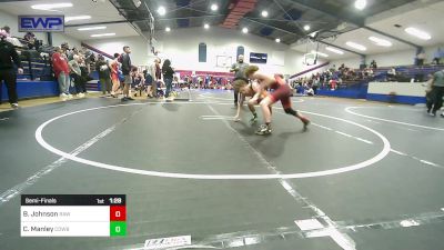 132 lbs Semifinal - Brody Johnson, Raw Wrestling Club vs Calan Manley, Cowboy Wrestling Club