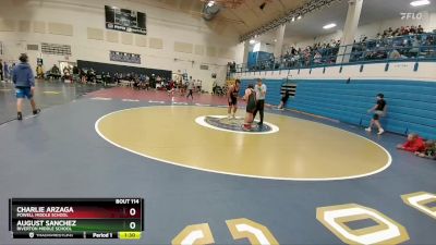 151-164 lbs Round 1 - August Sanchez, Riverton Middle School vs Charlie Arzaga, Powell Middle School