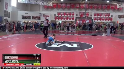 60 lbs Quarterfinal - Sam Traxler, Pinnacle Wrestling vs Lemmy Duval, Bison Wrestling Club