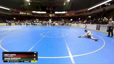 120 lbs Champ. Round 2 - Brett Bates, Walden Grove vs Gianni Barragan, Gila Ridge High School