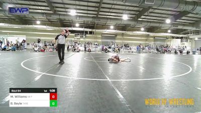 92 lbs Quarterfinal - Mia Williams, VB Fighthouse vs Brekyn Boyle, Threestyle Wrestling Of Oklahoma