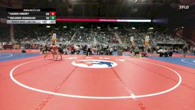4A-132 lbs Cons. Round 2 - Ricardo Gonzalez, Cheyenne East vs Kaden Kimzey, Central