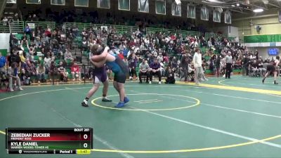 285 lbs Champ. Round 1 - Kyle Daniel, Warren Woods-Tower HS vs Zebediah Zucker, FREMONT ROSS