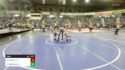 75 lbs Quarterfinal - Kenyon Knorr, Monte Vista vs Treyden McCarrel, Wellington