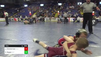 51 lbs Quarterfinal - Jake Zimmerman, Punxsutawney vs Cade Rappo, Central Bucks