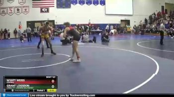 120 lbs Cons. Round 2 - Grant Logsdon, Lingle-Ft. Laramie/Southeast vs Wyatt Weiss, Central