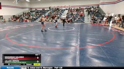 100 lbs Round 3 - Lillian Zepata, Lewisville Flower Mound (Girls) vs Savannah Galindo, College Park (Girls)