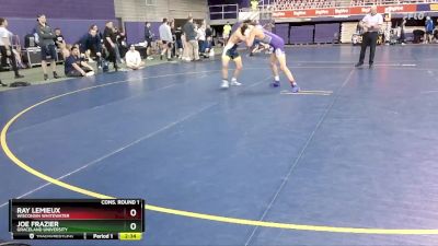 133 lbs Cons. Round 1 - Joe Frazier, Graceland University vs Ray LeMieux, Wisconsin Whitewater