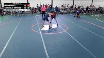 137-140 lbs Cons. Round 1 - Johnathan Kirkbride, Shelbyville Wrestling Rams vs Lincoln Coffey, Taylorville Wrestling Club