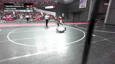 100 lbs Cons. Round 2 - Cole Carter, Kewaskum Indians Wrestling Club vs Matthew Ramsdell Jr., Badger Youth Wrestling